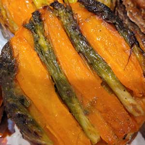 Tarte tatin aux carottes et aux asperges